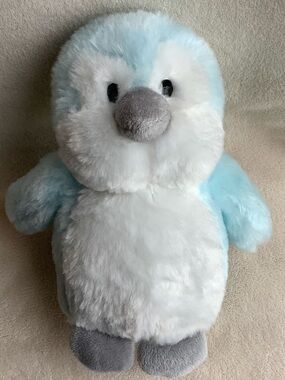 Gitzy Plush Blue and White Penguin W Rattle Inside Stuffed Animal Toy #2